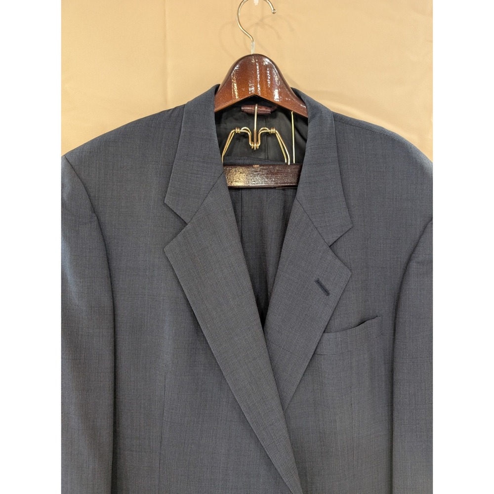 Hart Schaffner Marx Parisian Men's Blue Worsted Wool Two Piece Suit 51L - Picture 2 of 8